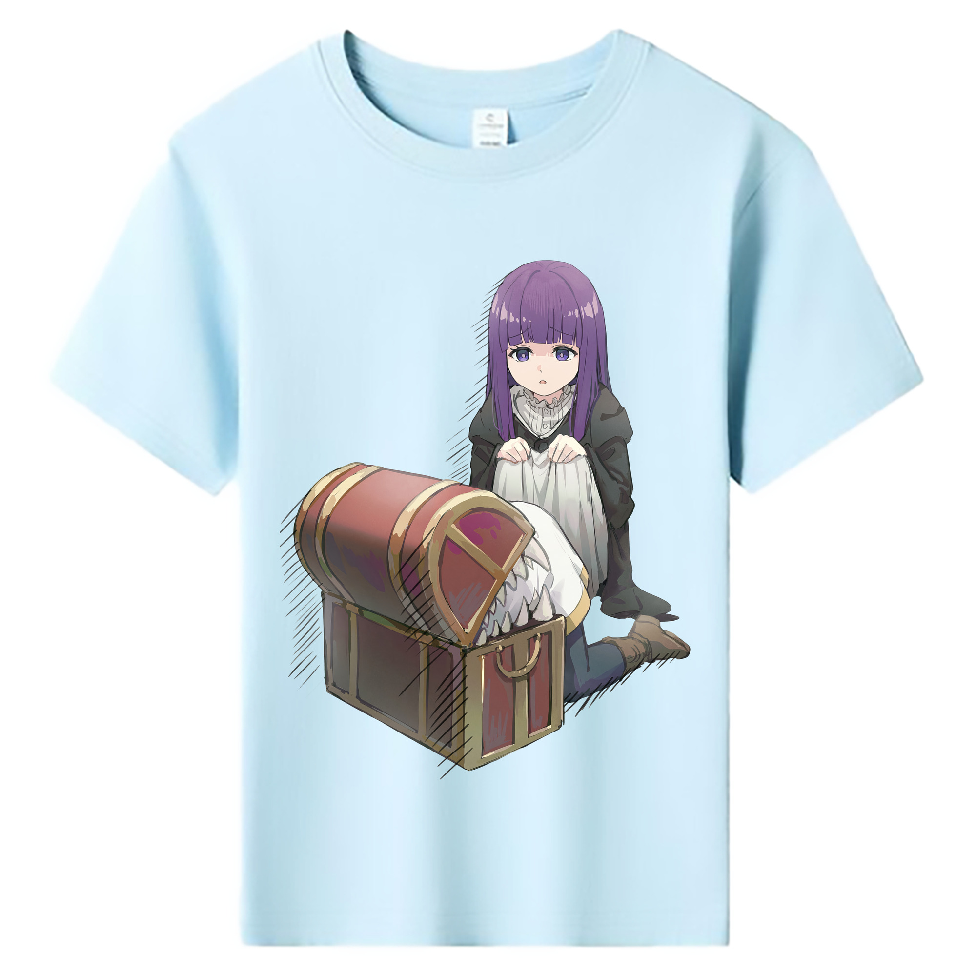 （画像用） 葬送のフリーレン Frieren 綿100％キッズTシャツ（フロントプリント）